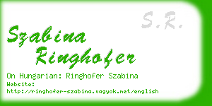 szabina ringhofer business card